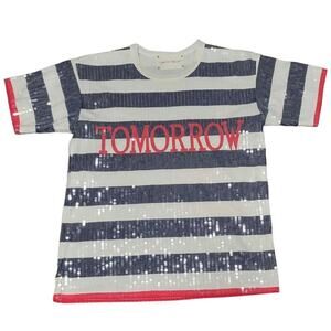 Alberta Ferretti "Tommorrow" Sequined Short sleeve Top Size XS